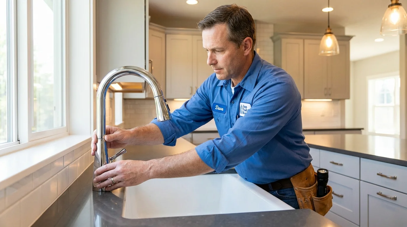 Kitchen faucet installation by Johns Plumbing LLC in Roseau
