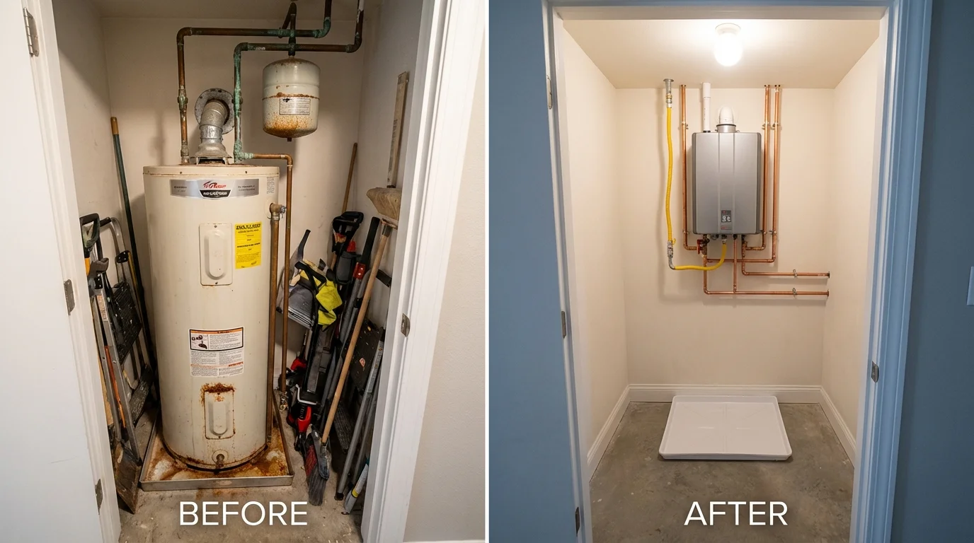 Tank water heater versus wall-mounted tankless unit comparison for Roseau, MN homeowners